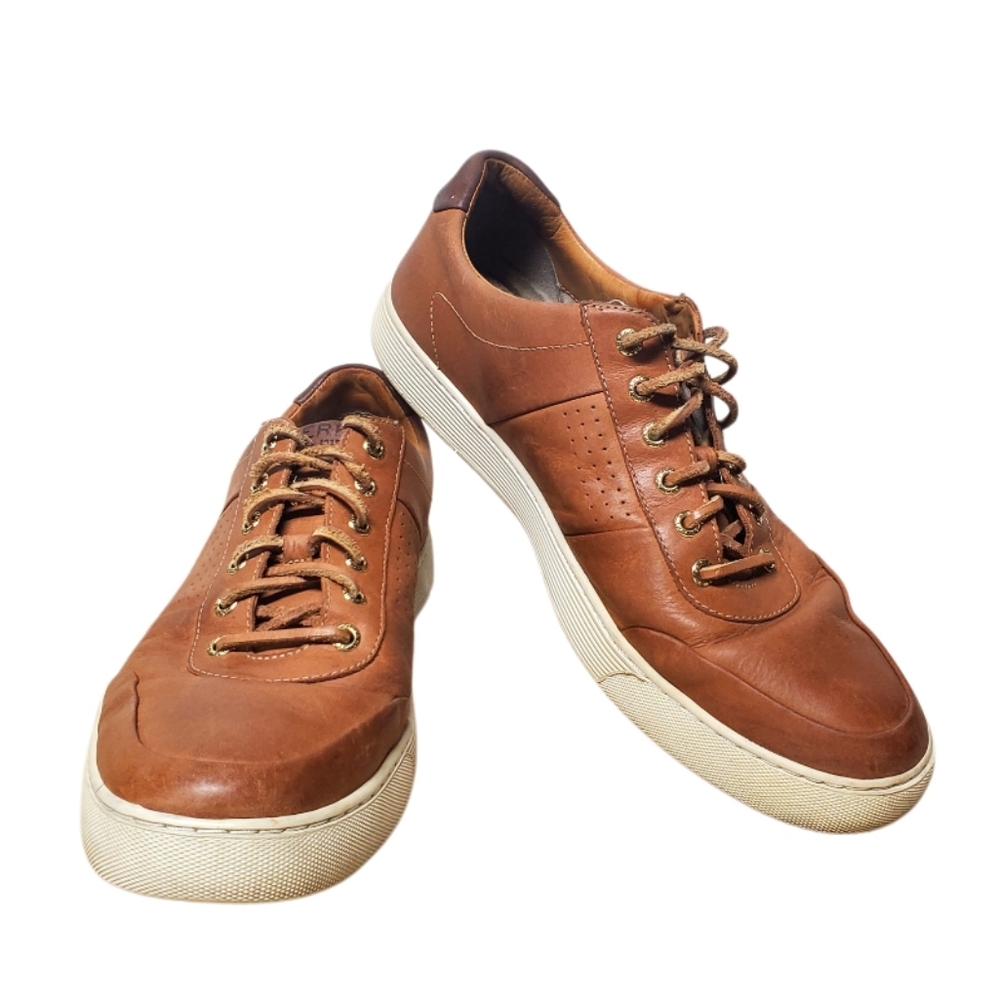 Sperry Top-Sider Tan Leather Boat Sneaker Shoes Size 11.5 M